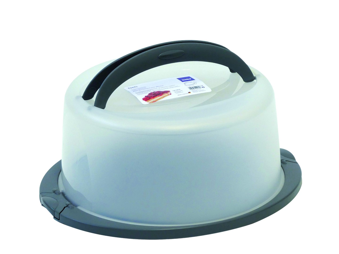 Contenitore per torte Deli in plastica PP grigio grafite