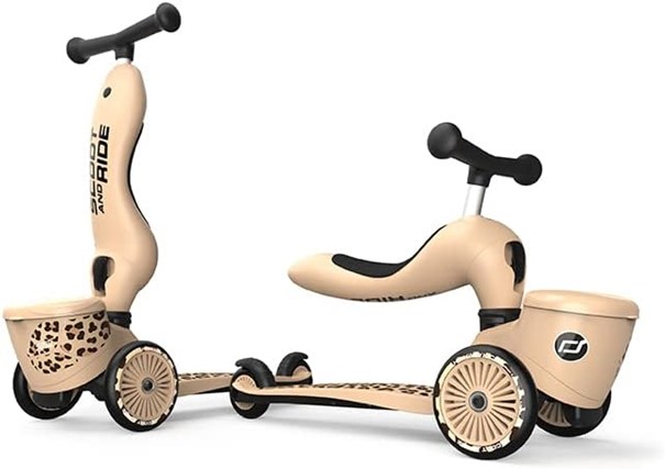 Scoot and Ride Highwaykick 1 Kickboard mit Sitz und Aufbewahrungsbox beige