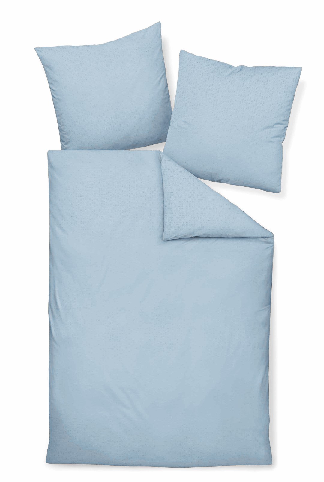Biancheria da letto blu perla 135x200,60x80 PIANO Mako-Soft-Seersucker