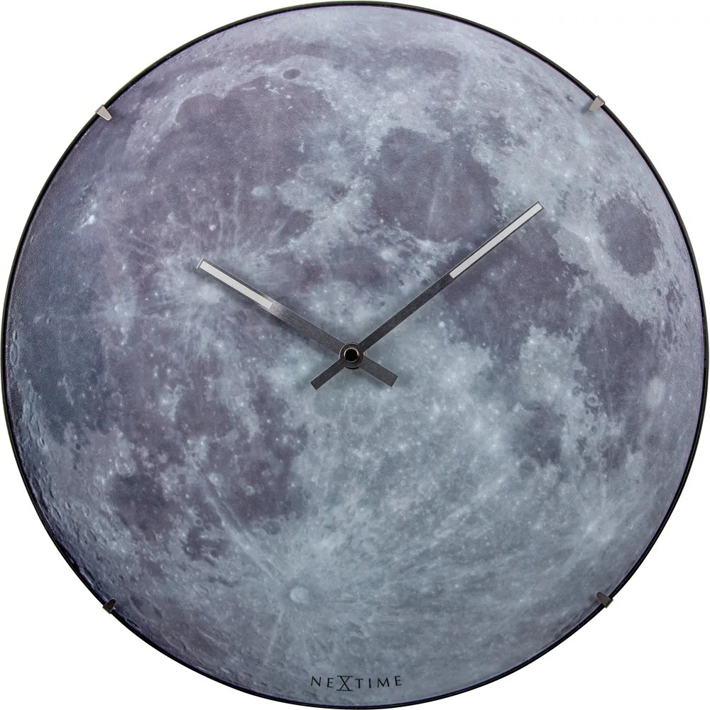 Wanduhr Moon grau Kunststoff Glas