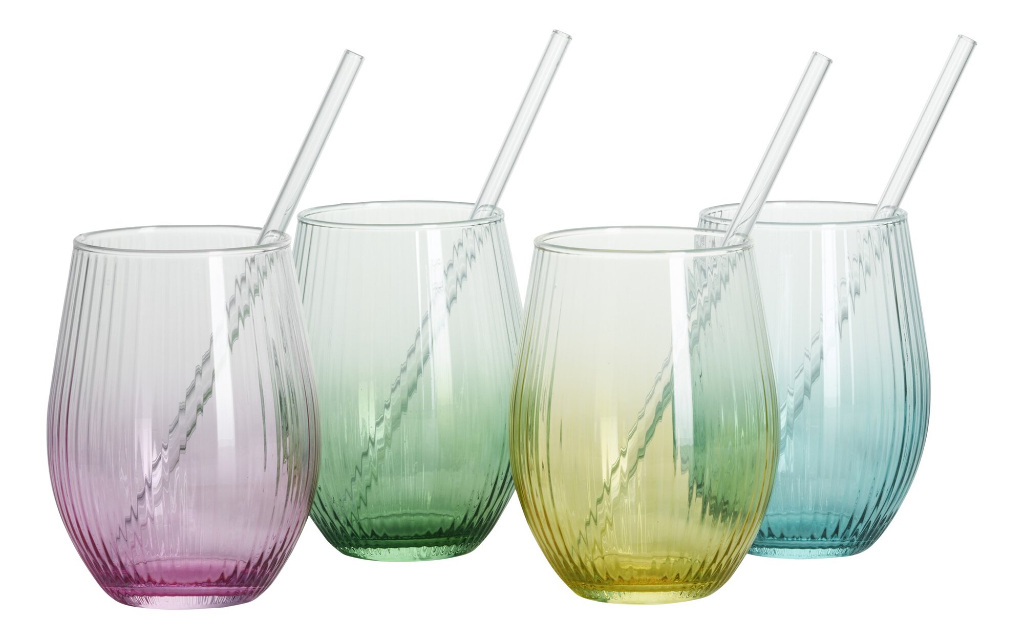 Spritz Partyset 8-teilig Color Pink Blau Gelb Grün Glas