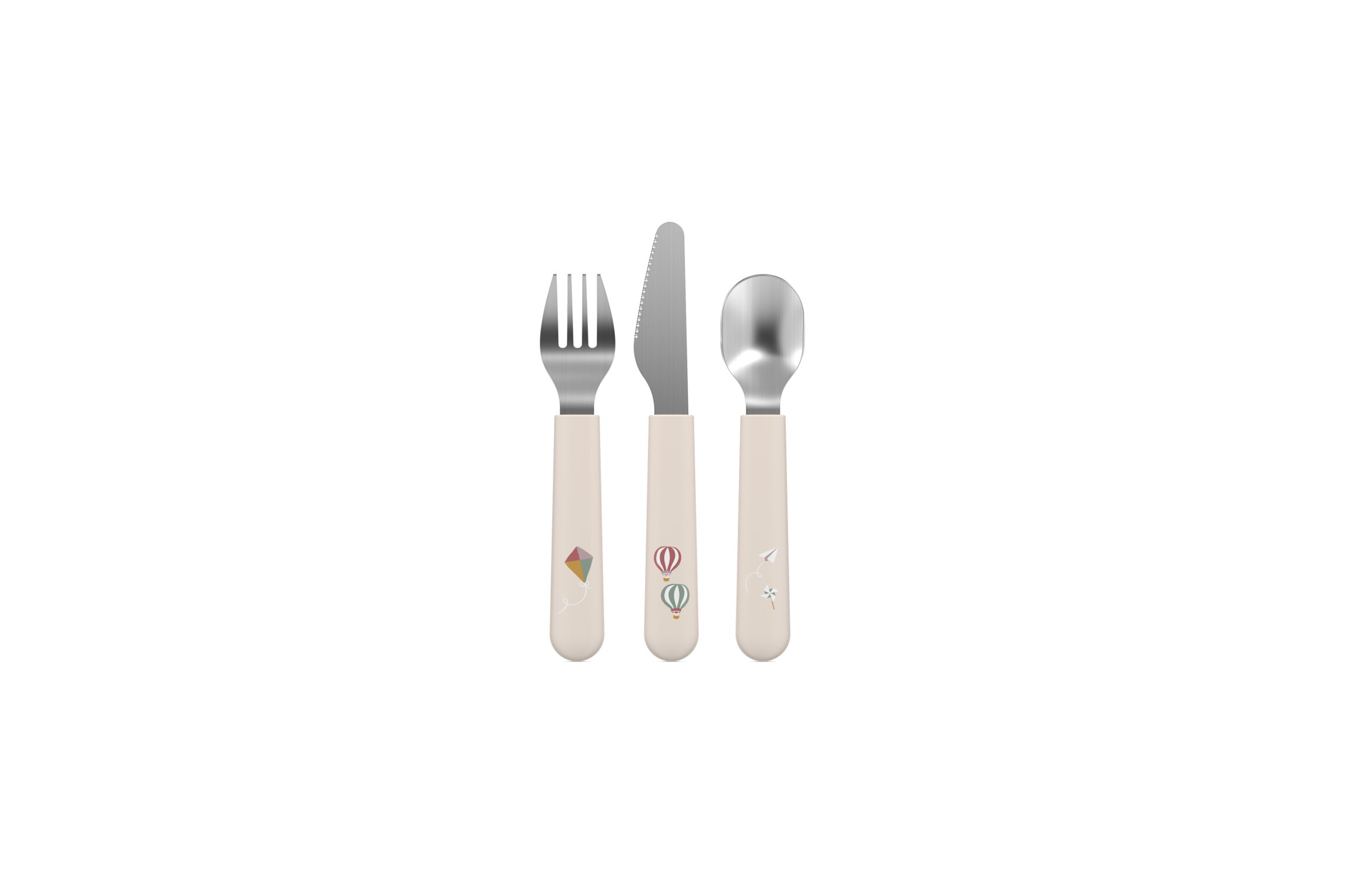 Set di posate per bambini Mio 3 pezzi rosa argento acciaio inox plastica