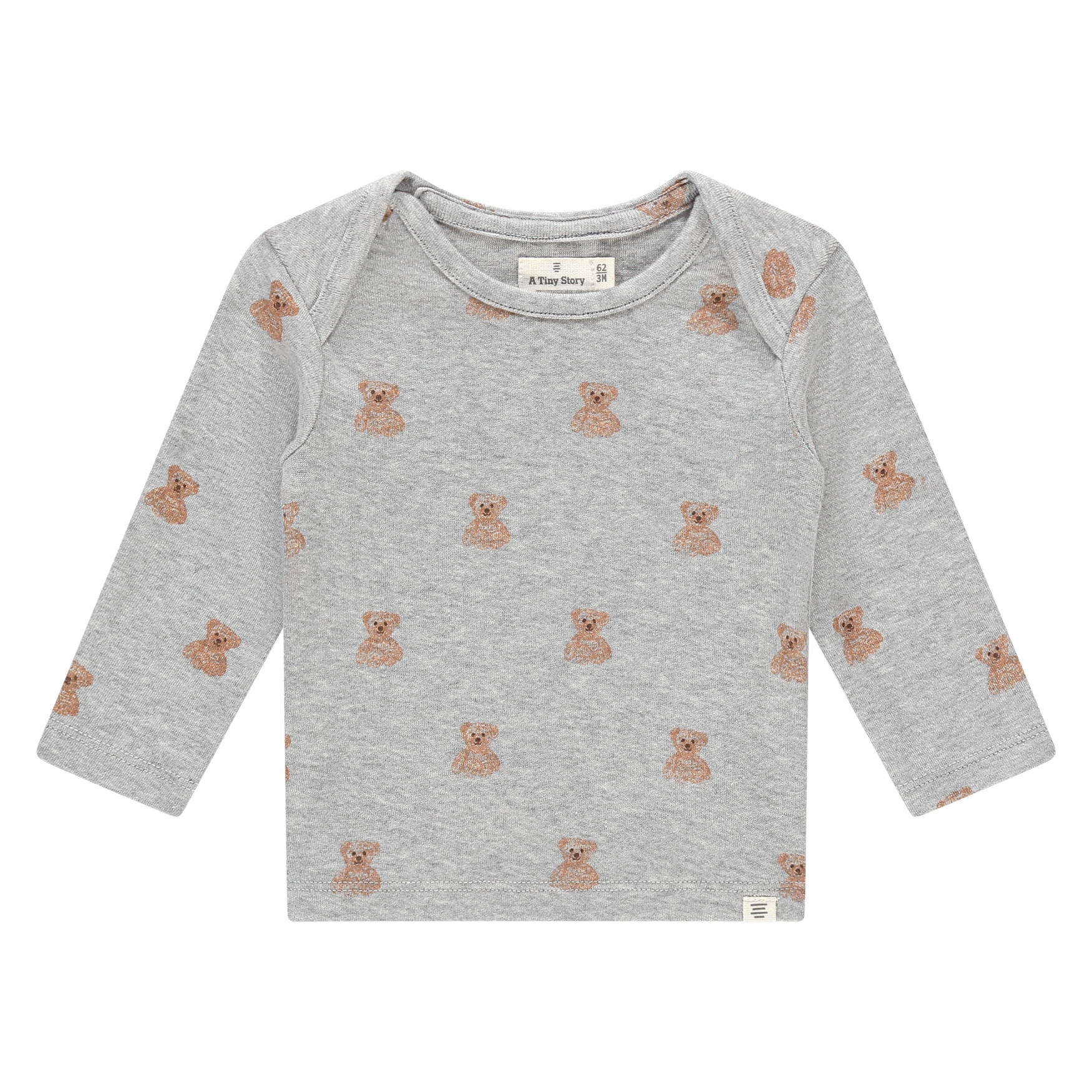 Baby A Tiny Story camicia a maniche lunghe grigio cotone modal spandex