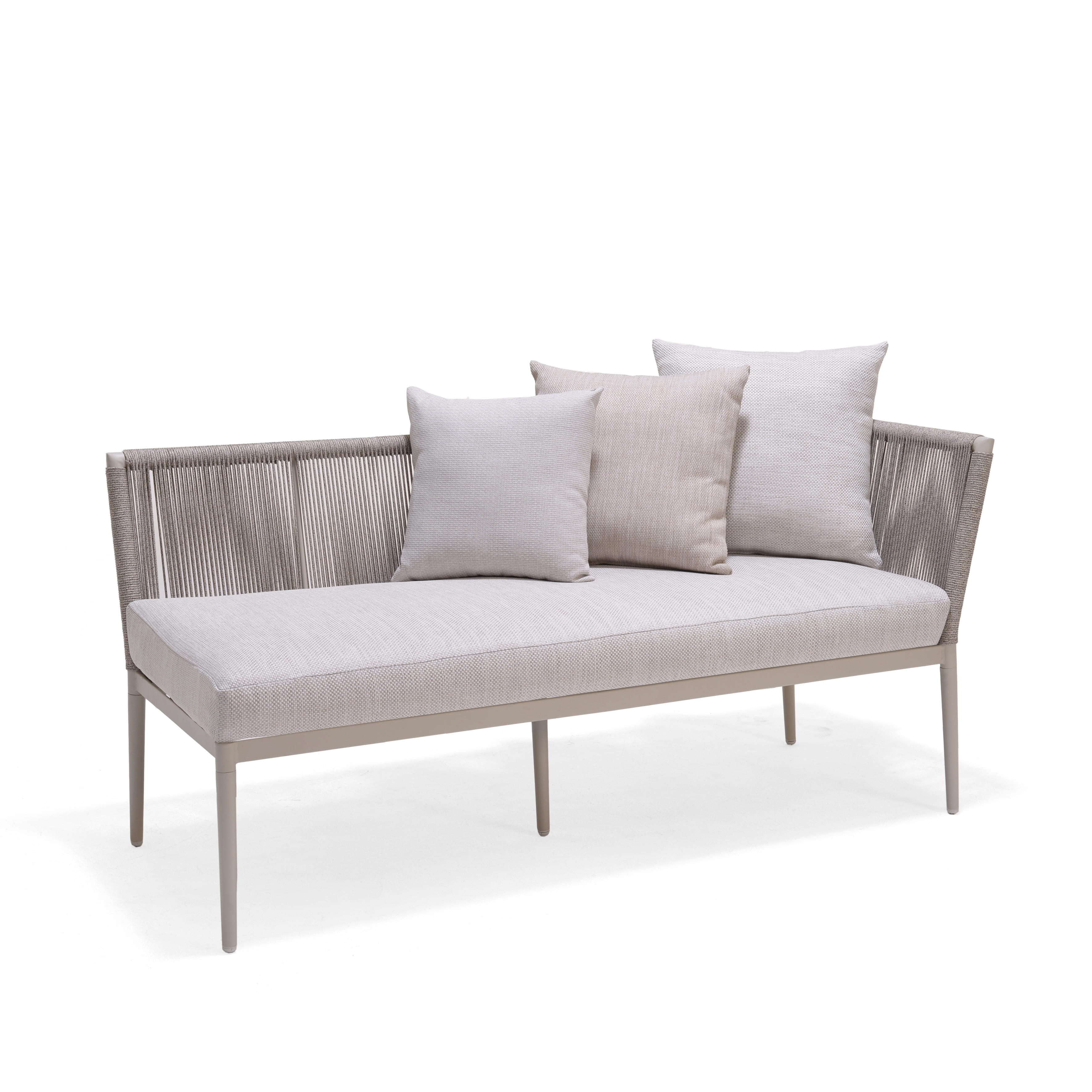 Outdoor Sofabank Topaz weiß braun Stoff Aluminium