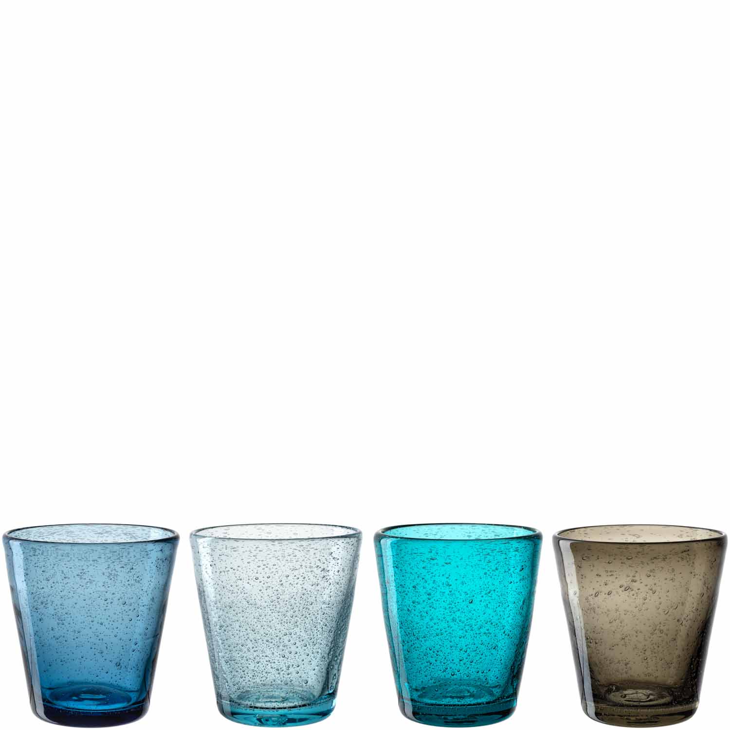 Becher 4-tlg. Burano mehrfarbig Kalk-Natron-Glas