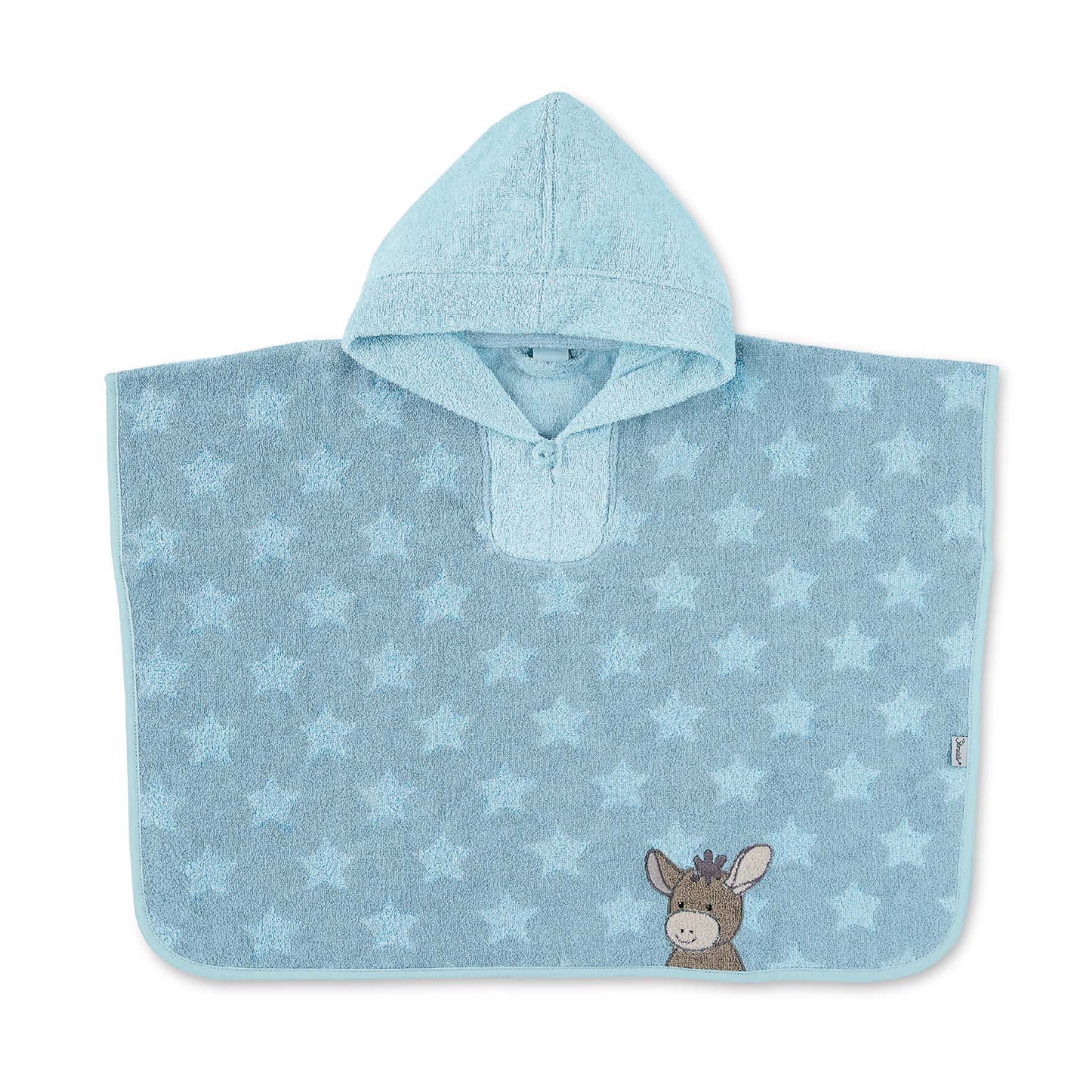 Poncho mittelblau Unisex