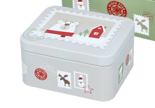 Gebäckdose Dear Santa S grau Weißblech