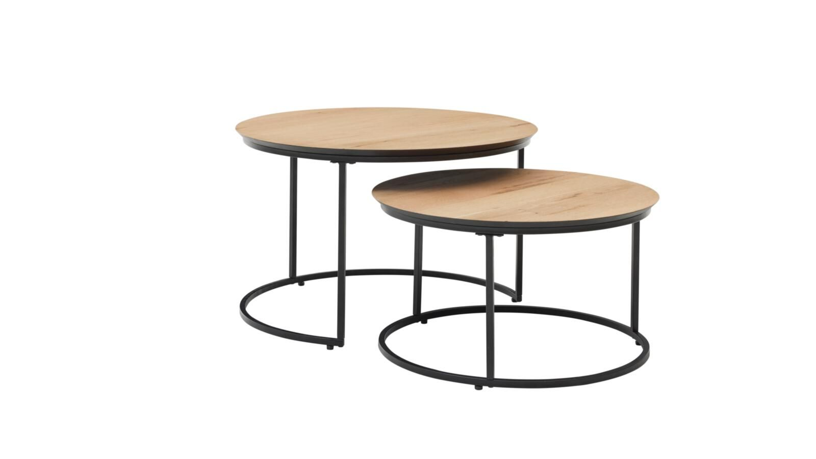 Set di tavolini Roomio No. 2002 rovere naturale