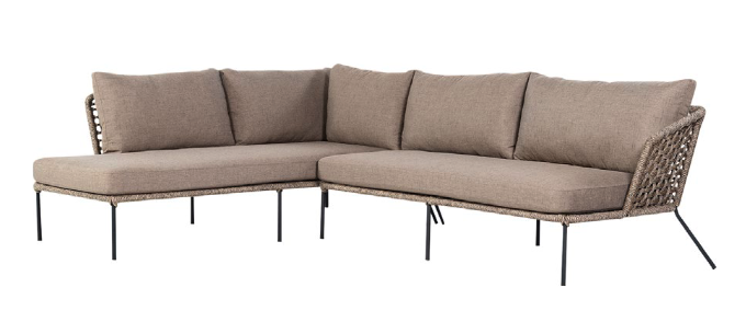 Outdoor Ecksofa MocoRope braun Stahl Stoff
