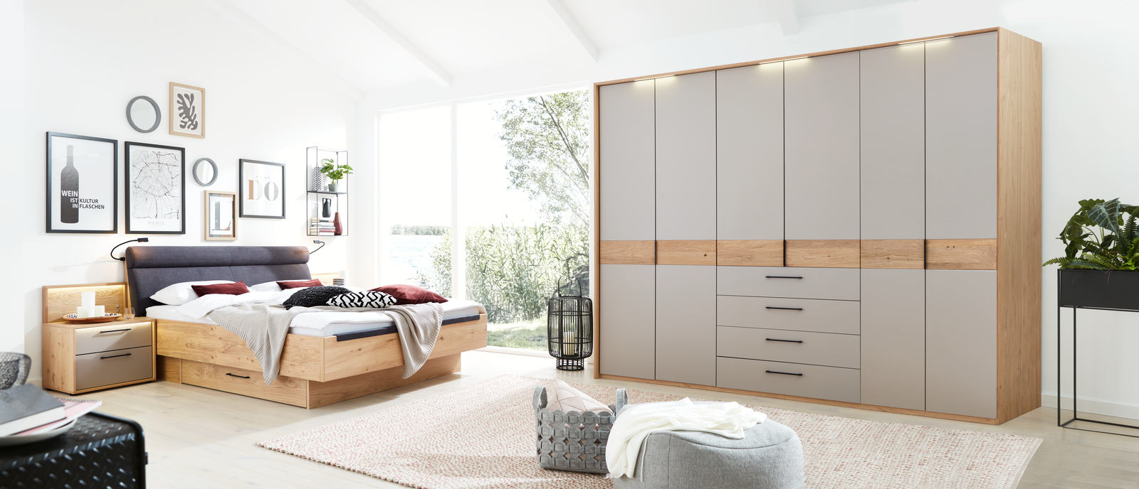 Kombination Interliving Balkaneiche Lack taupe
