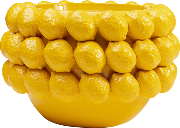 Deko Übertopf Lemonjuice gelb Polysandstein