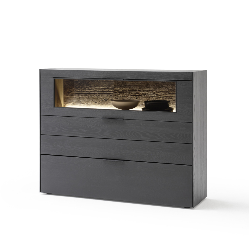 Highboard Yoris anthrazit Kerneiche