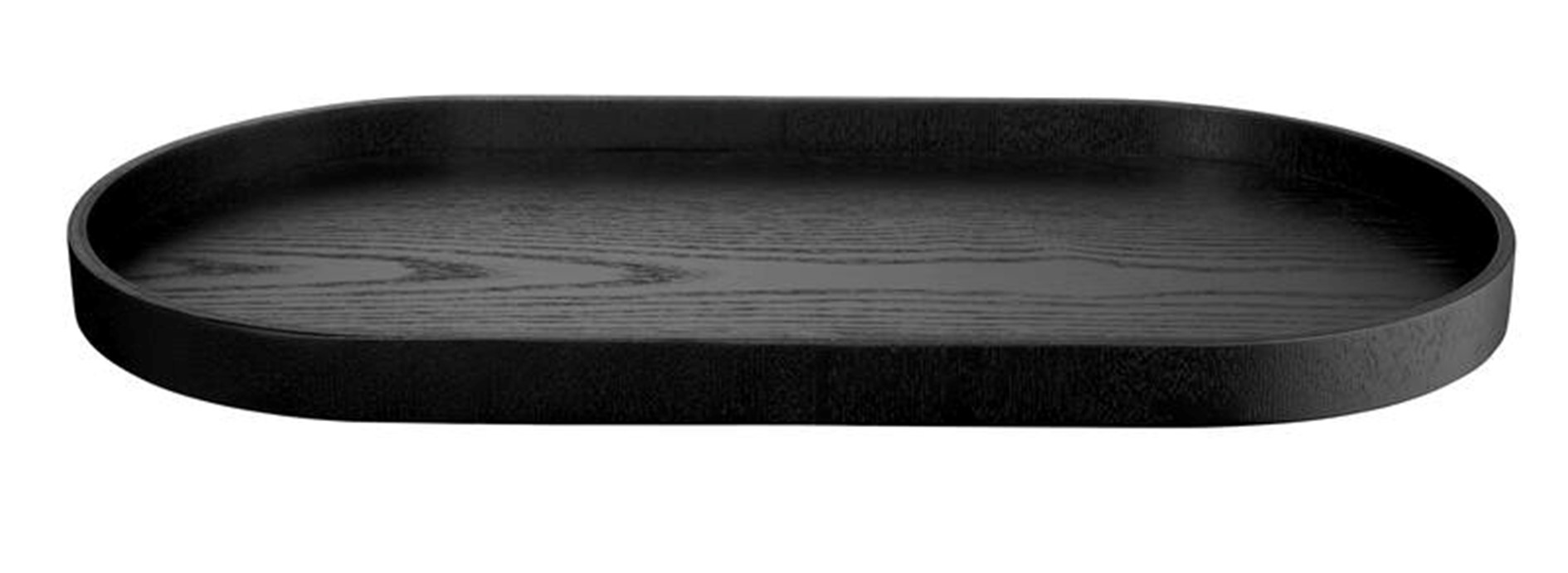 Holztablett oval Wood schwarz matt Natur