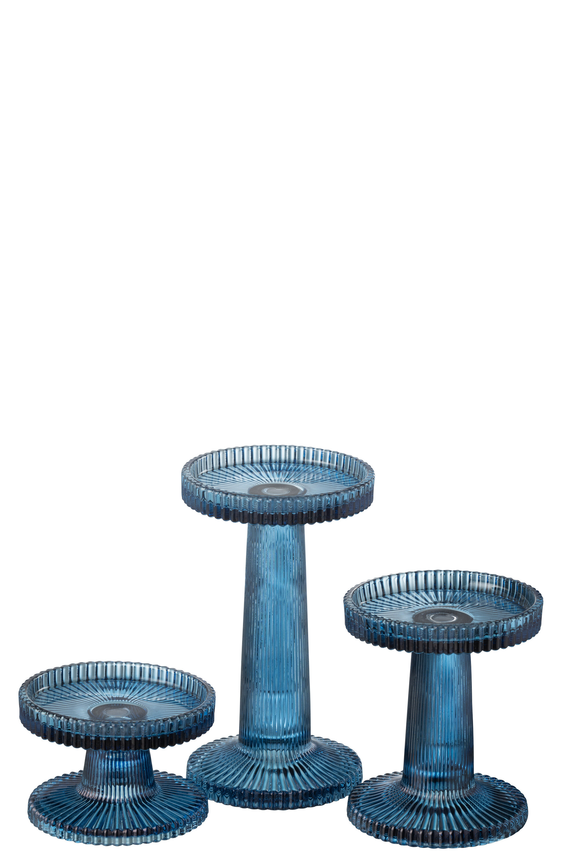 Kerzenhalter Nelly Glas blau