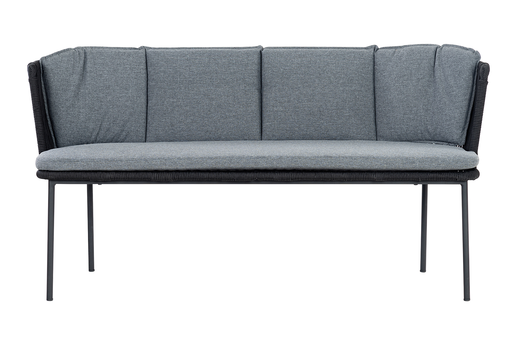 Outdoor Bank Touch grau schwarz Stahl Olefin