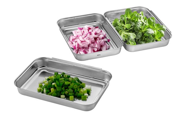 Set per impanare Pando 3 pz. argento acciaio inox