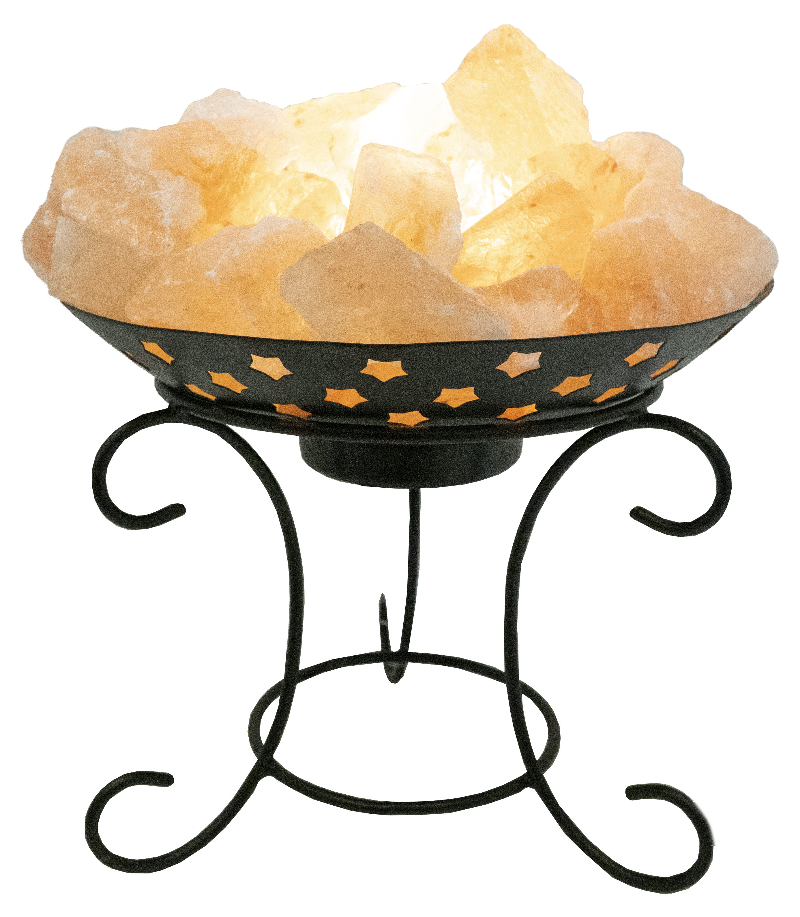 Tischleuchte Stone orange Salzkristall