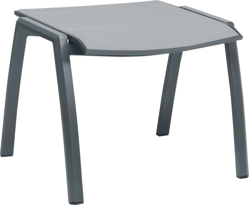 Outdoor Hocker für Stuhl Kari grau Textilene Aluminium