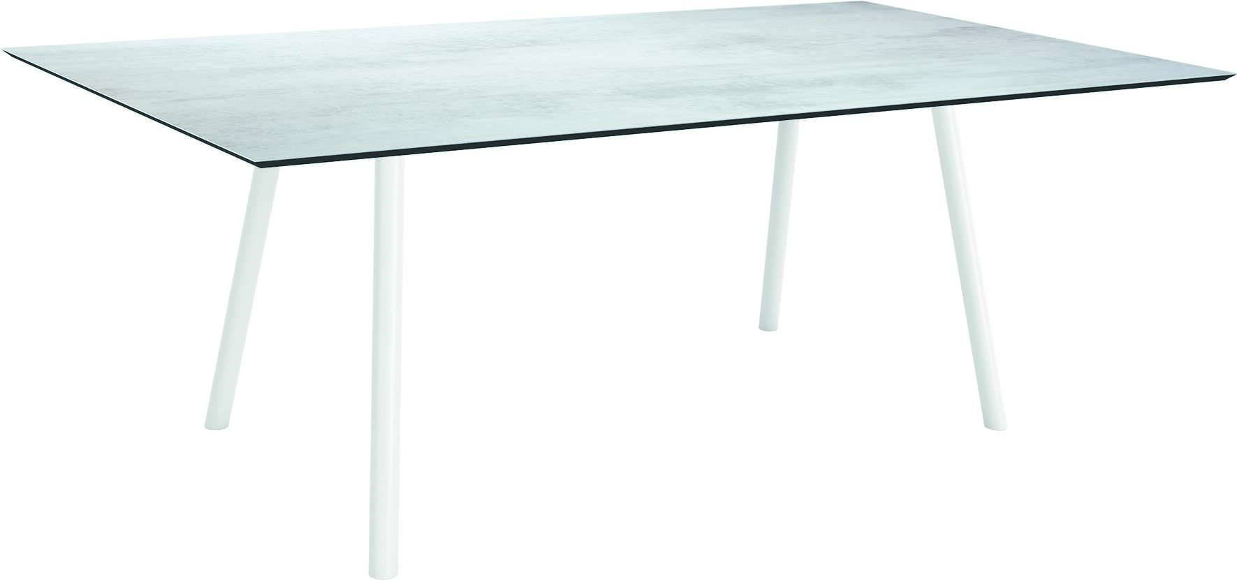 Outdoor Tisch Interno grau weiß Aluminium