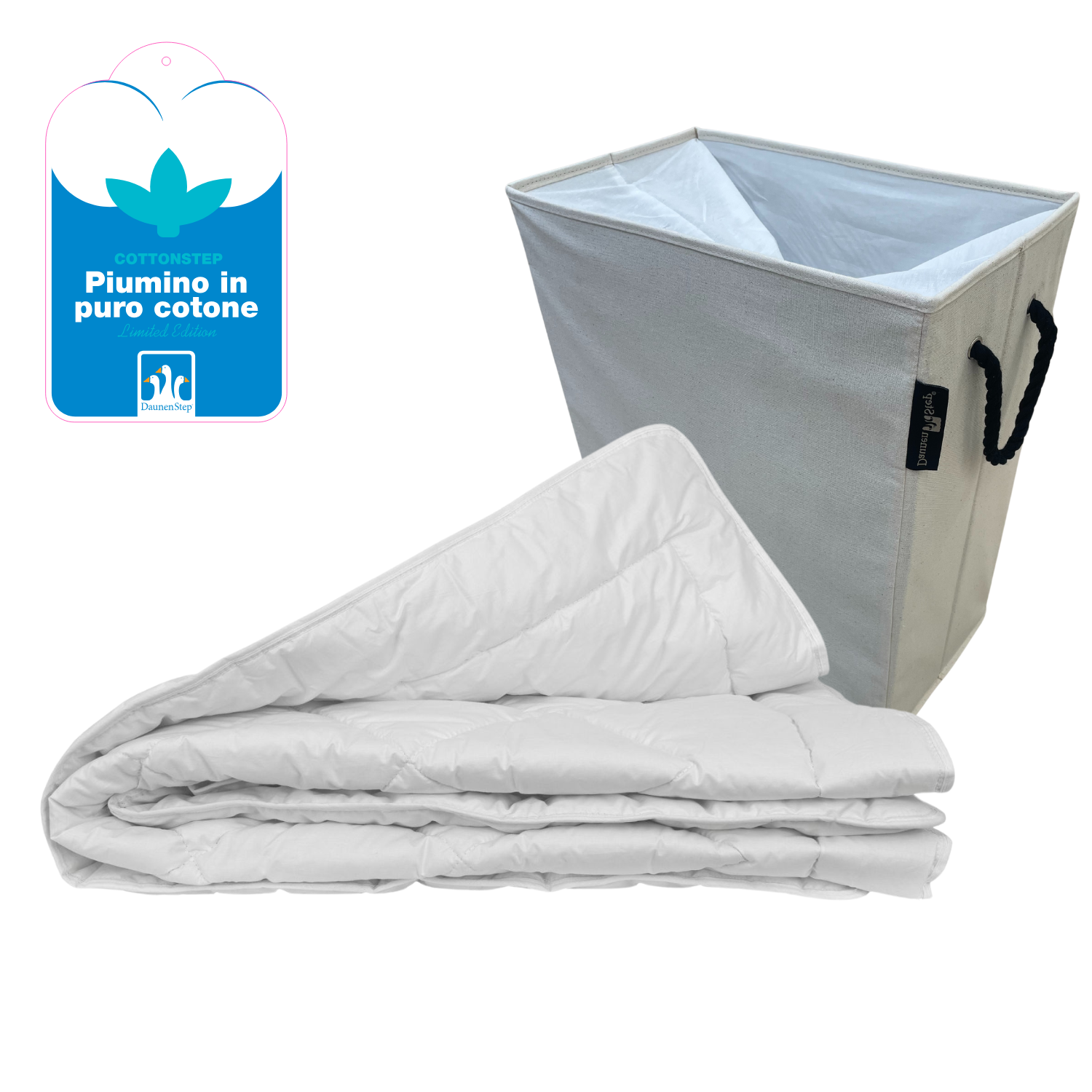 Einziehdecke Cottonstep weiß textil