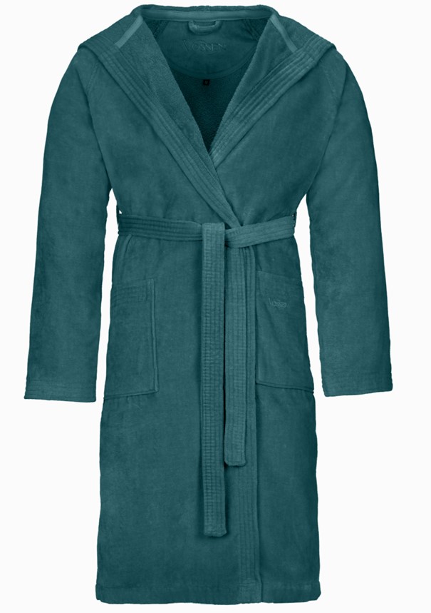 Bademantel TEXAS blau Frottee