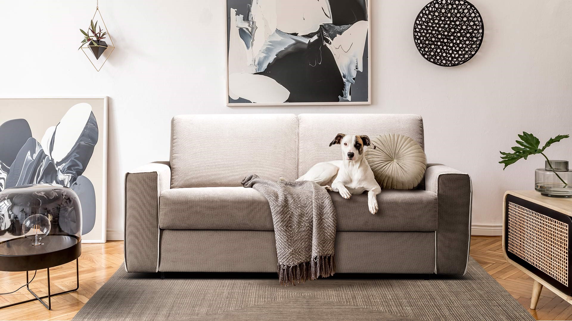 Couch Badaboom silber Stoff
