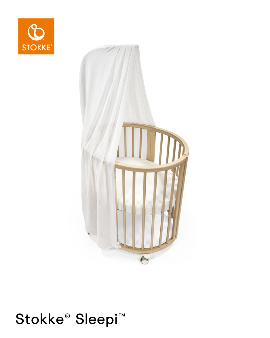 Vorhang für Babybett Sleepi weiß Stoff
