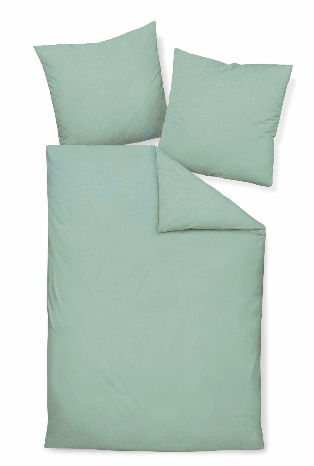 Biancheria da letto verde fumo 135x200,60x80 PIANO Mako-Soft-Seersucker
