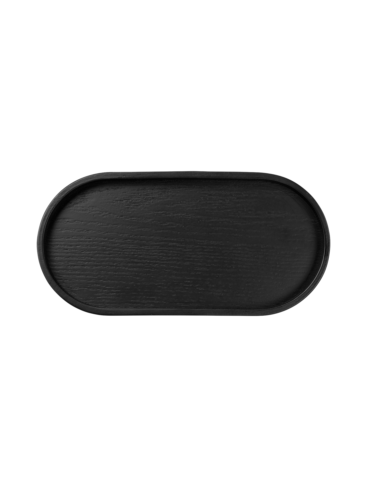 Holztablett oval Wood schwarz matt Natur