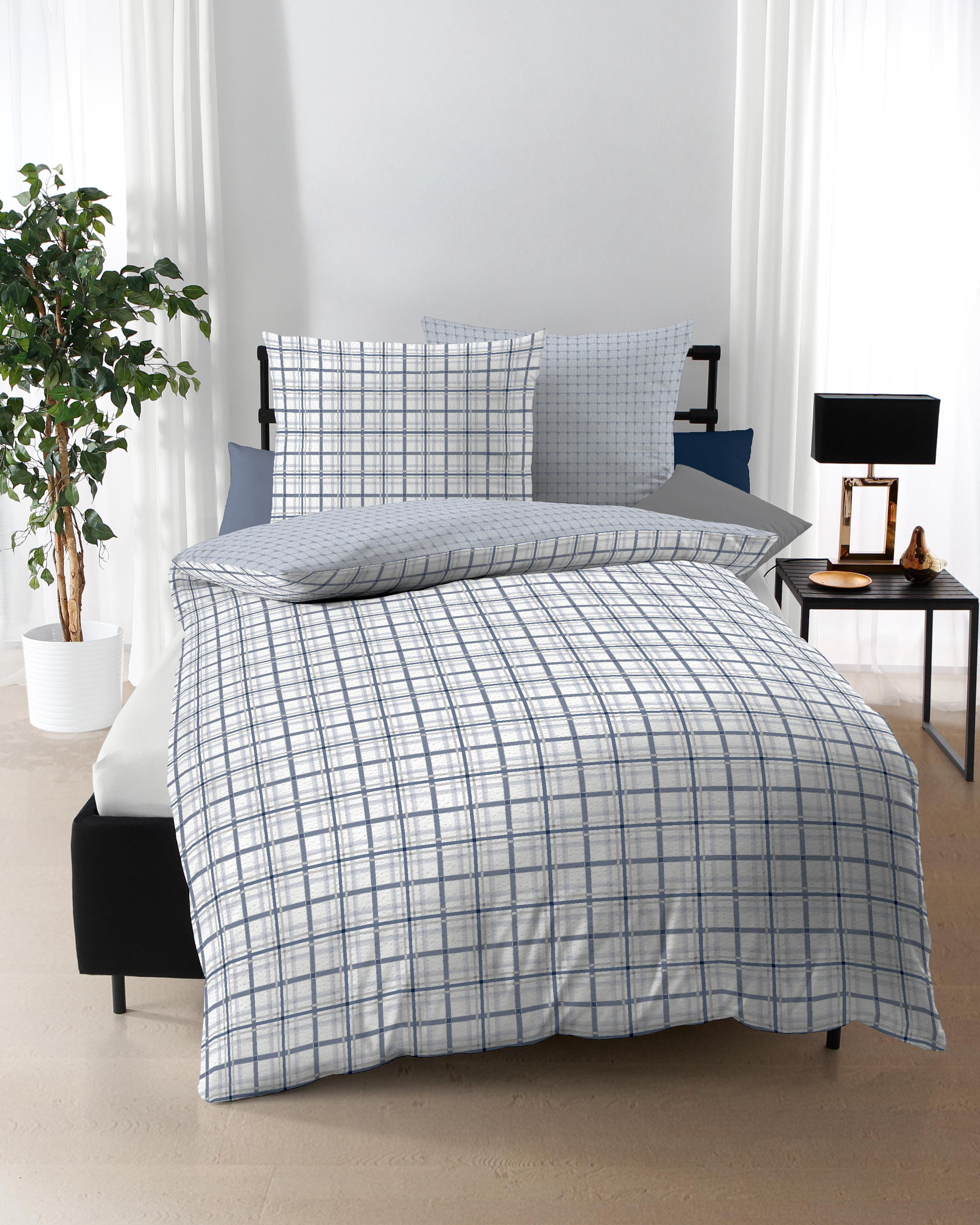 Biancheria da letto 203764 Plaid colore 431 azzurro cotone