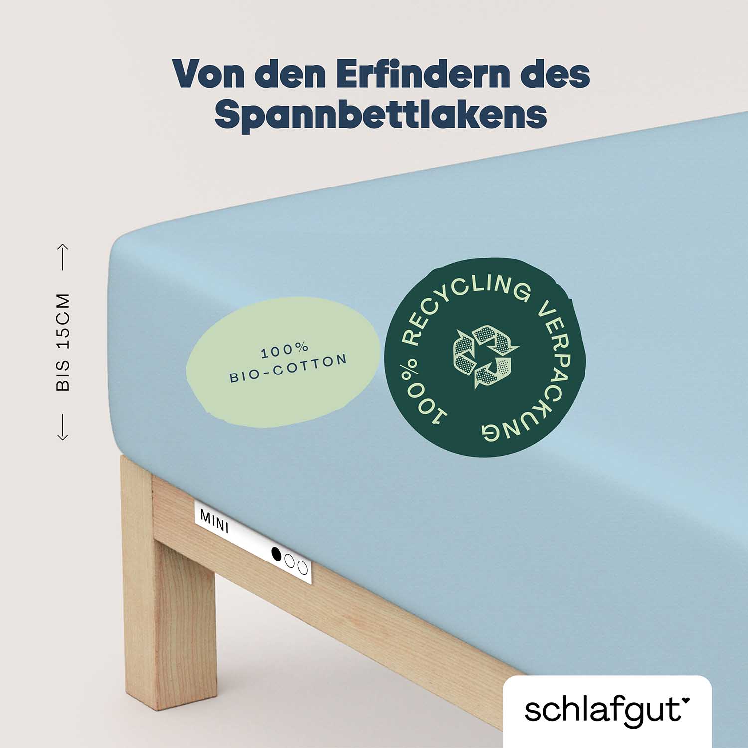 Spannbettlaken Casual  blau Jersey