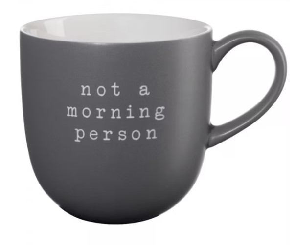 Henkelbecher Hey! grau matt New Bone China
