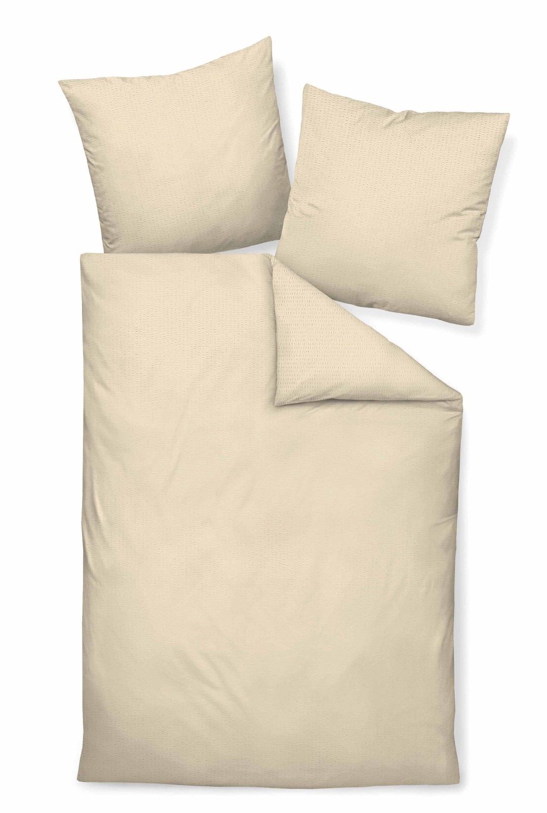 Biancheria da letto crema 135x200,60x80 PIANO Mako-Soft-Seersucker