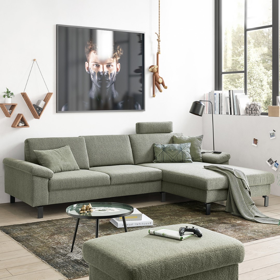 Ecksofa SK 239 Move olive Feincord