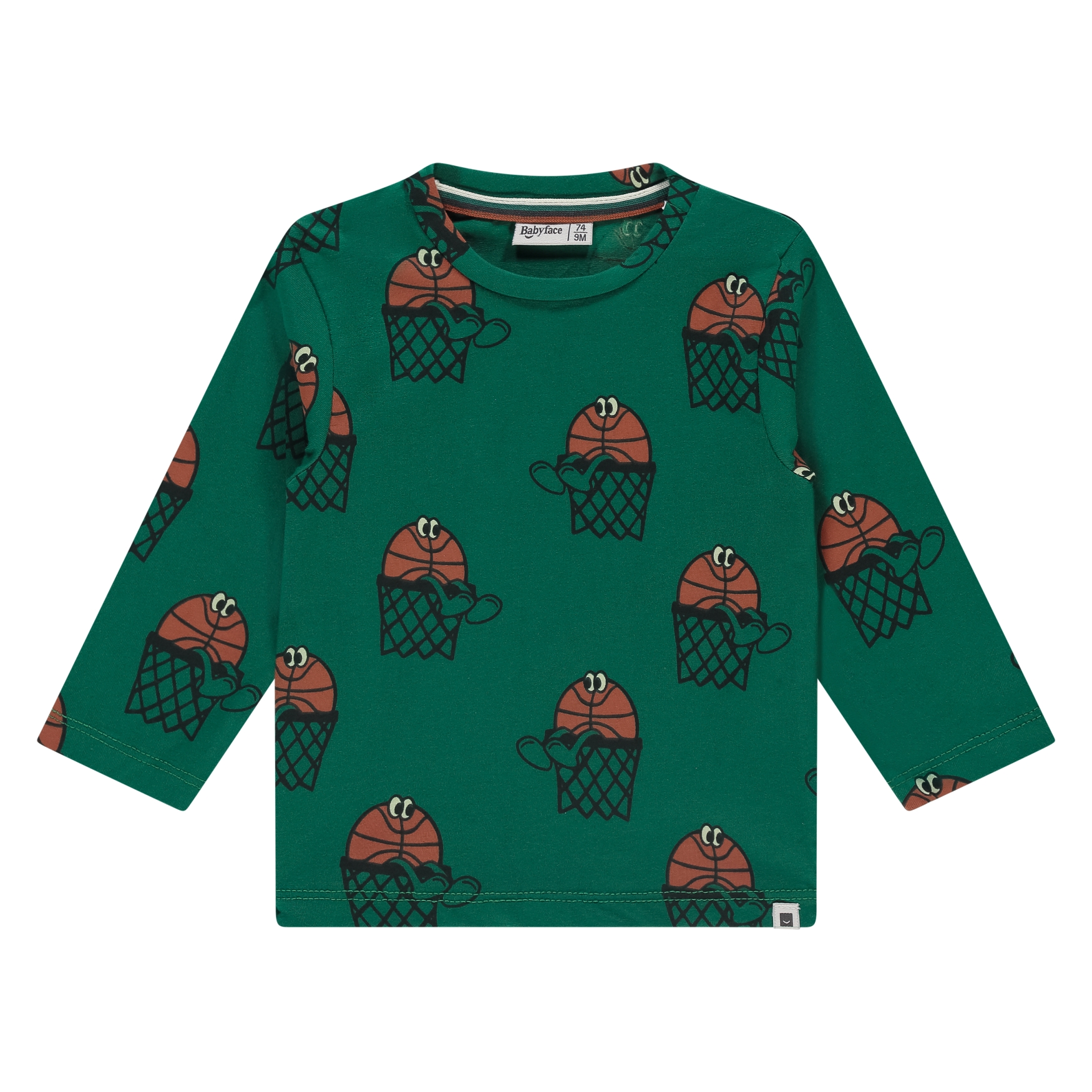 Camicia a maniche lunghe babyface verde cotone elastan