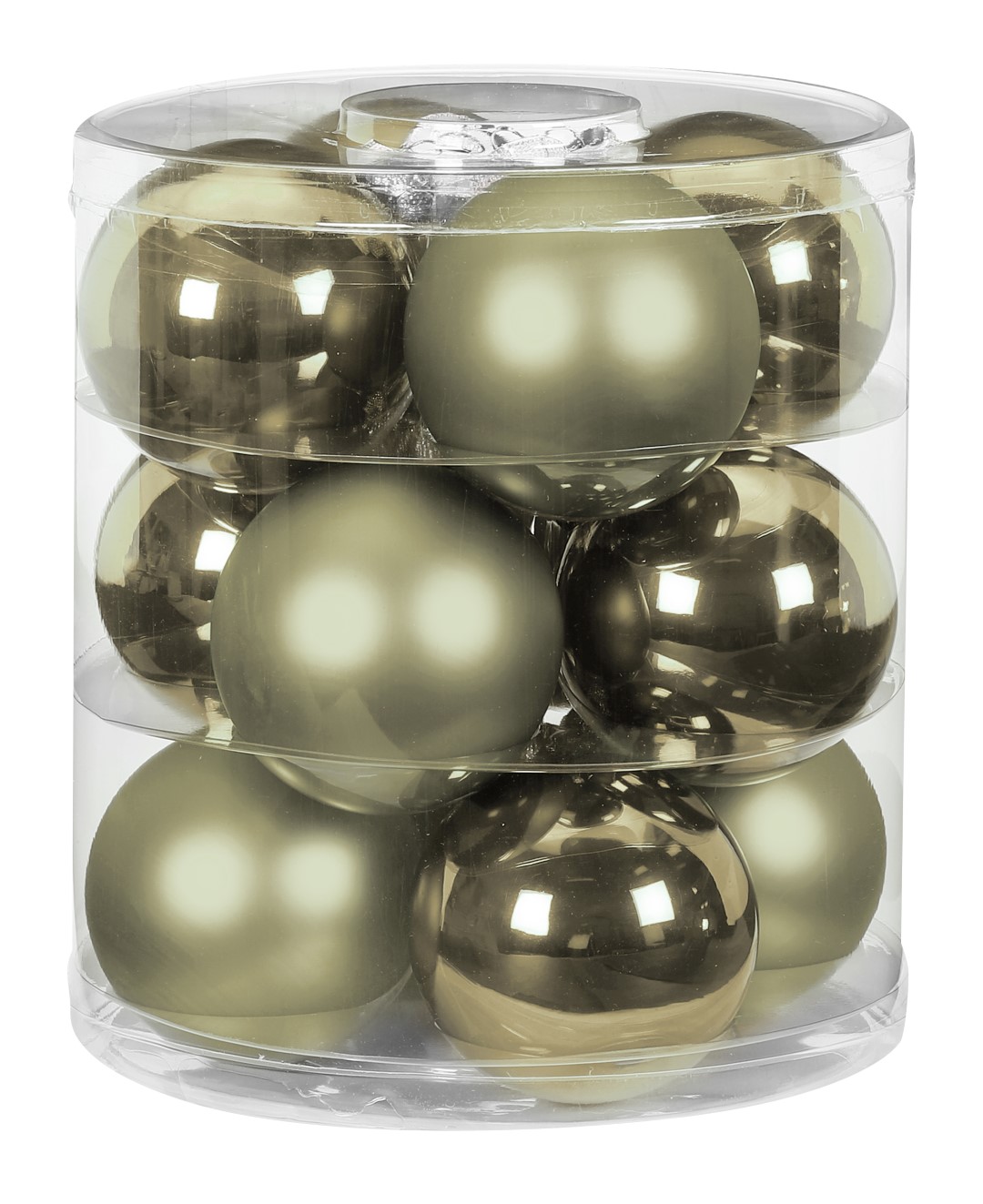 Weihnachtskugelset Winter grün Glas