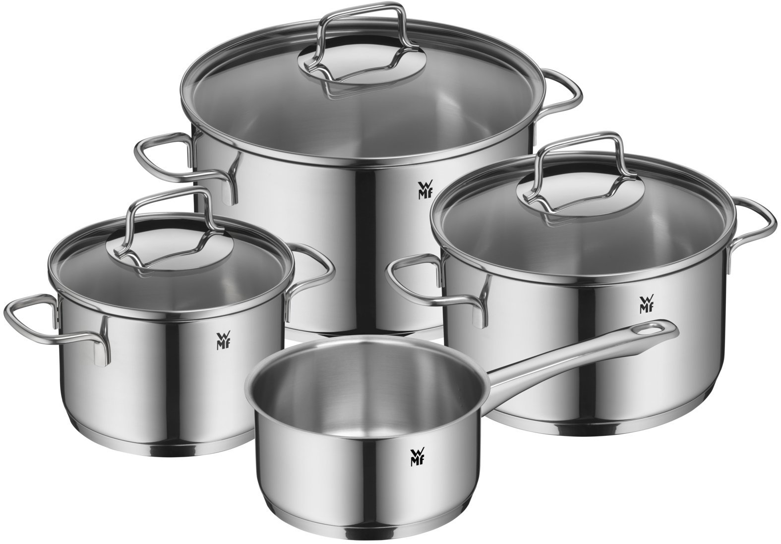 Set di pentole 4 pezzi Astoria argento acciaio inox