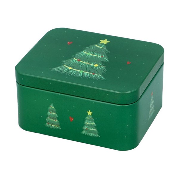 Gebäckdose Weihnachtsbaum S Weißblech grün