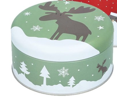 Gebäckdose Weihnachten Elch S Weißblech grün