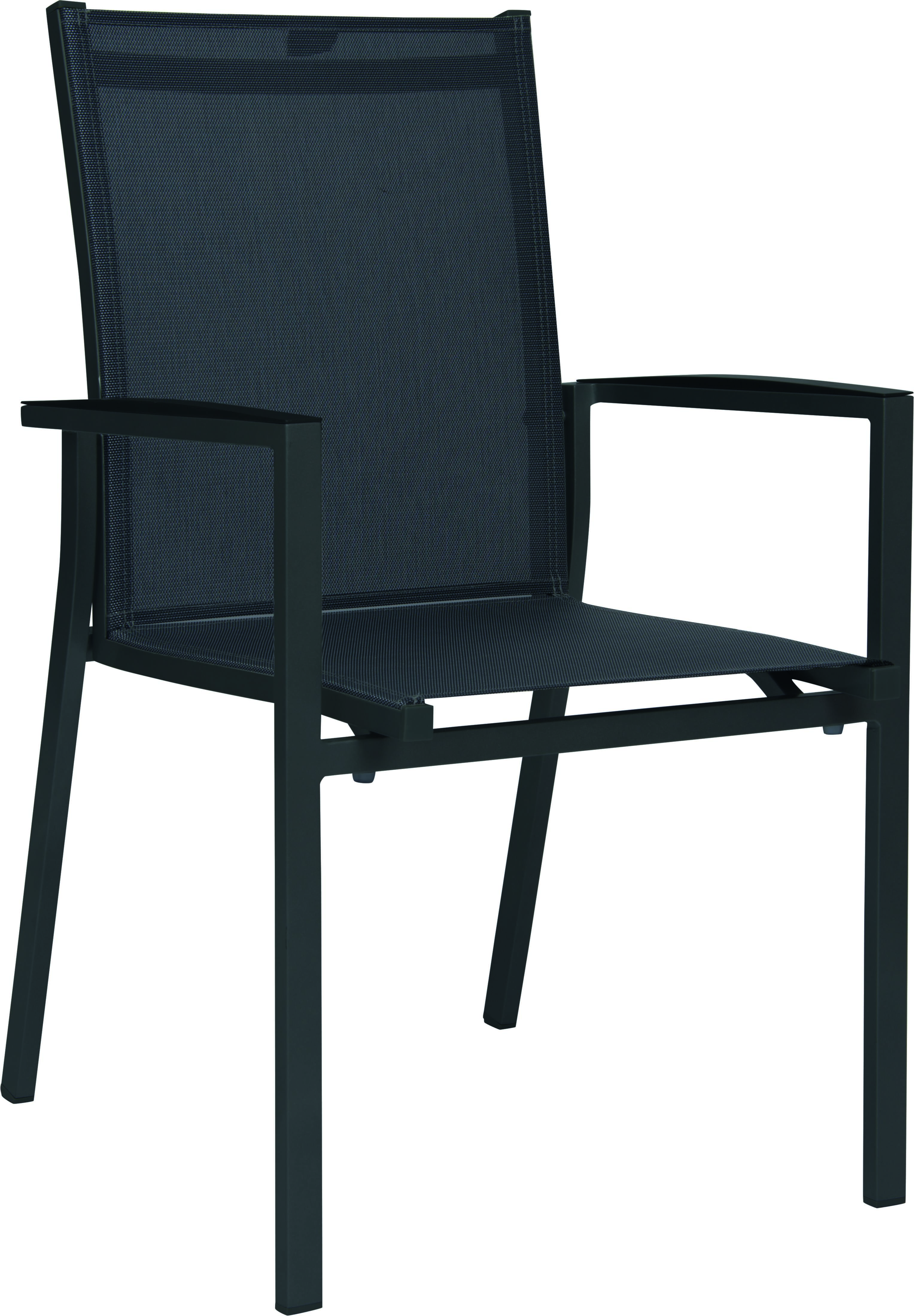 Outdoor Stapelstuhl New Levanto schwarz Textilene Aluminium