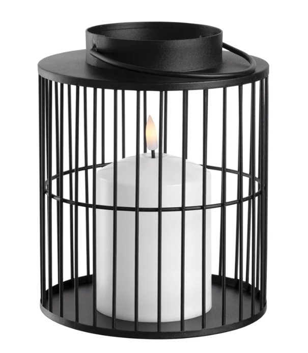 Laterne Silenzio schwarz LED Kunststoff