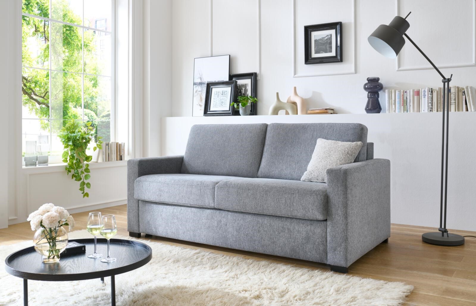 Schlafsofa Molly Comfort grau Stoff