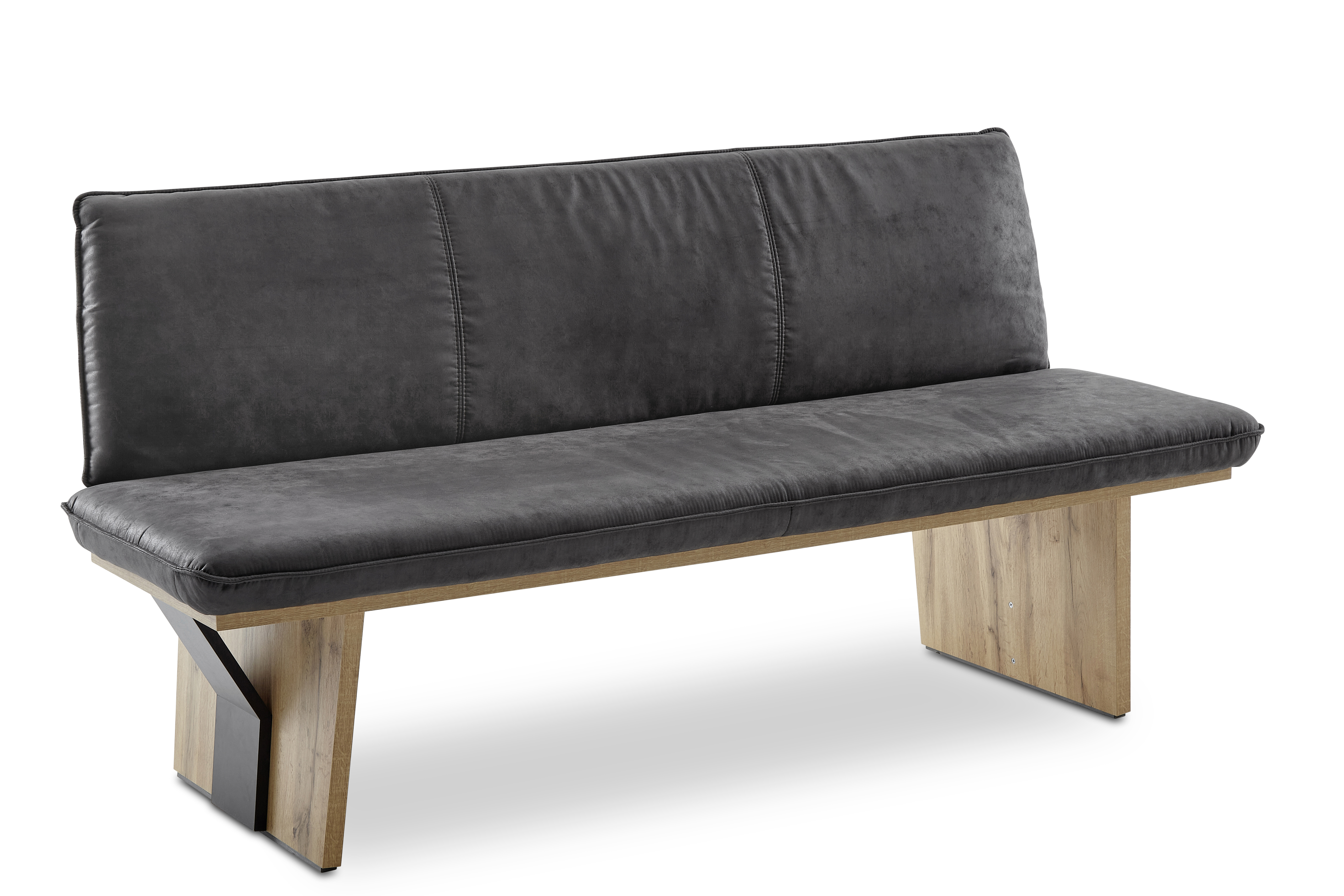 Bank St.Tropez anthrazit Stoff Holz