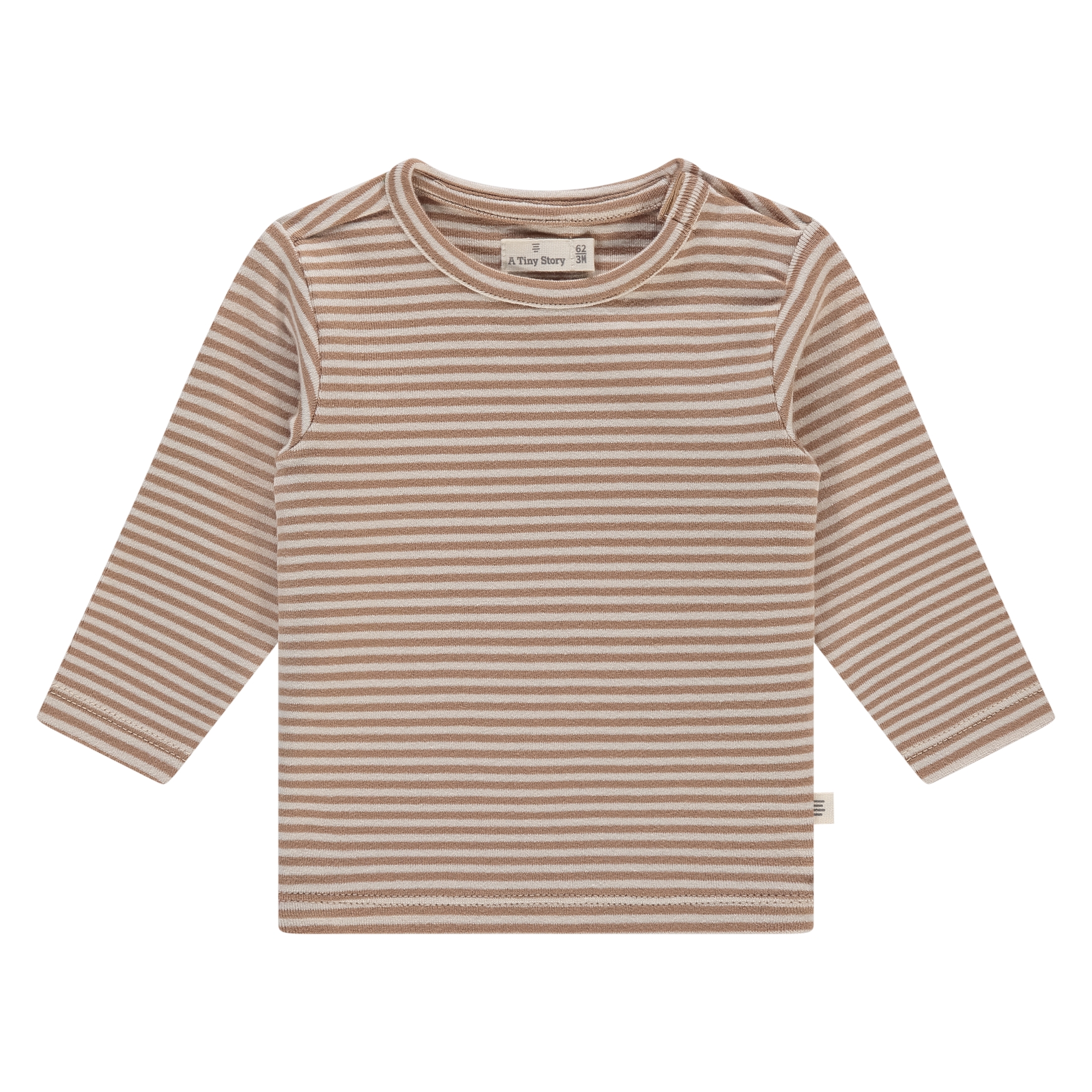 Baby A Tiny Story camicia a maniche lunghe marrone in cotone modal spandex