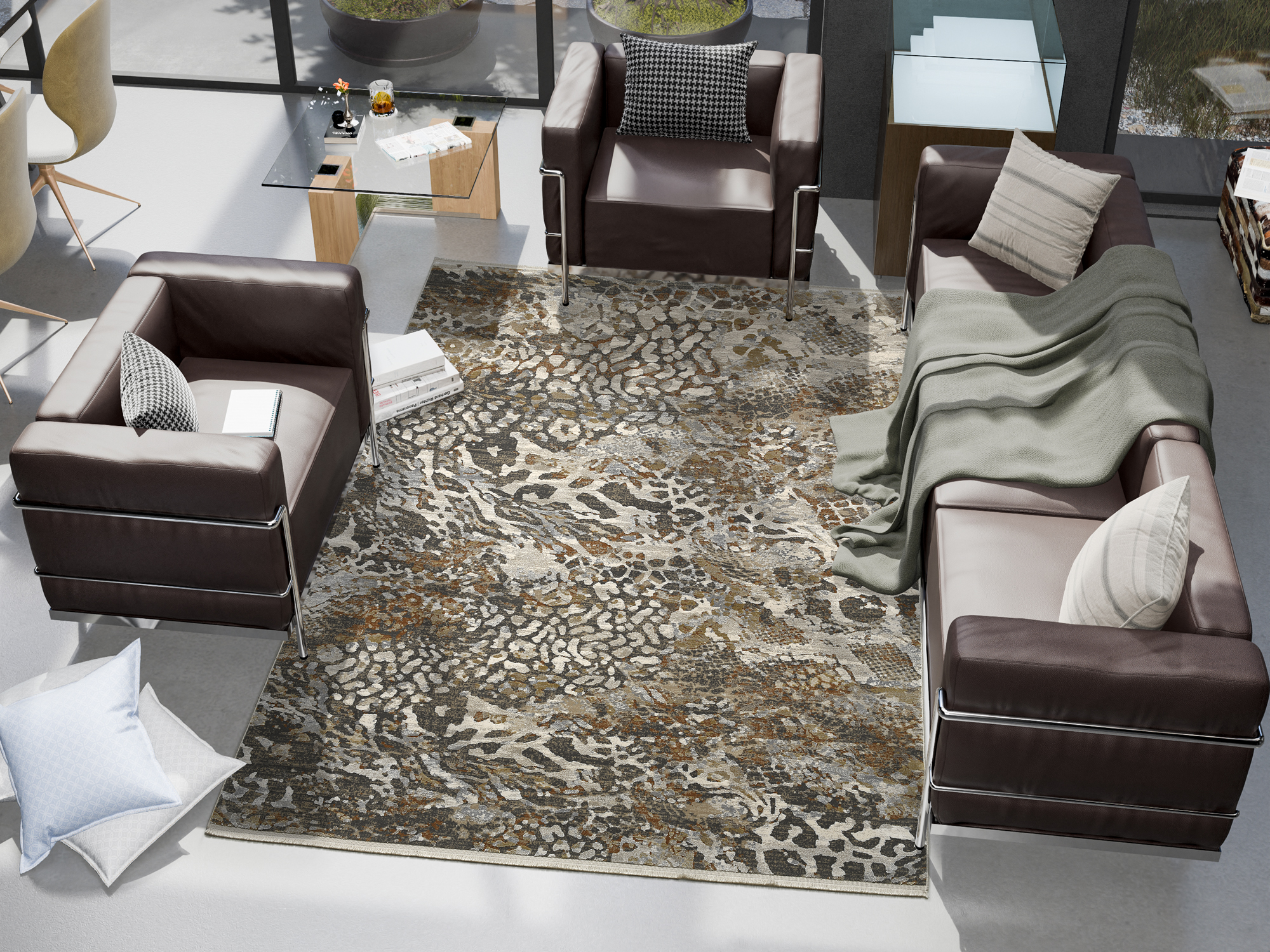 Teppich Bestseller Fluid Leo beige Viskose Polyacryl