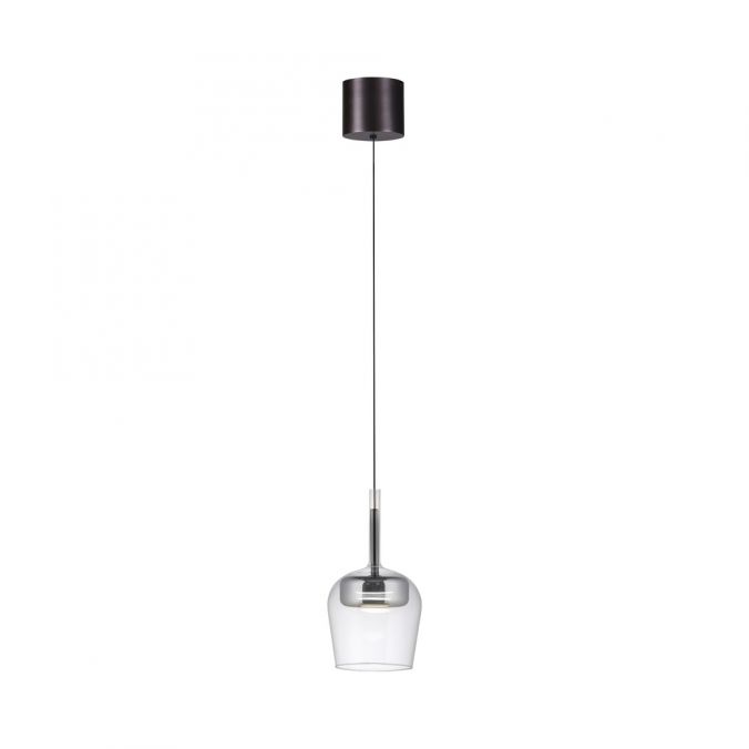 Lampada a sospensione Q-Kon argento vetro metallo