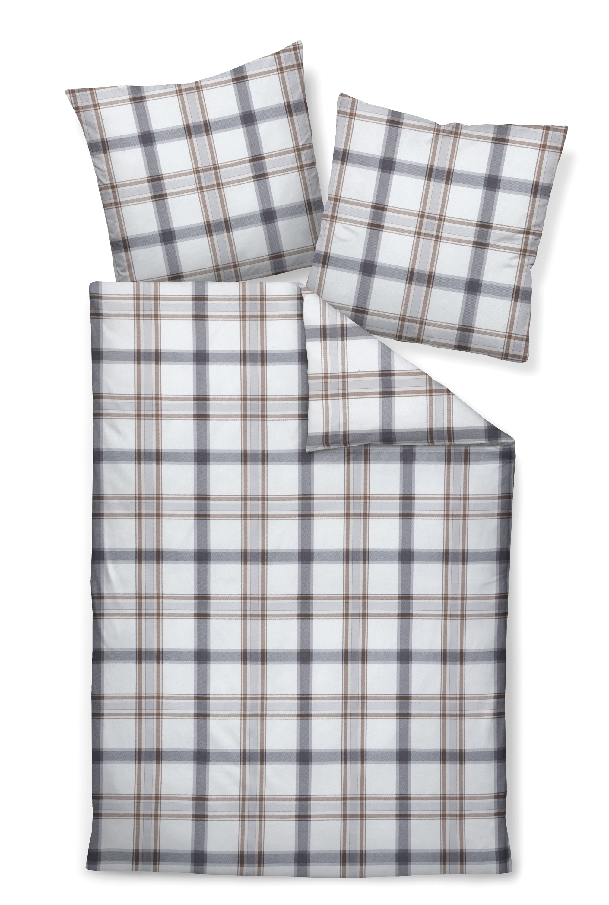 Biancheria da letto CORTINA JANINE Soft Cotton grigio 60 x 80 + 155 x 220 cm