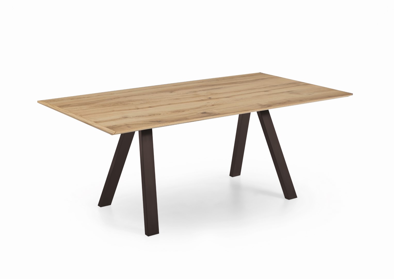 Tavolo da pranzo ET159 Klu marrone rovere antracite metallo