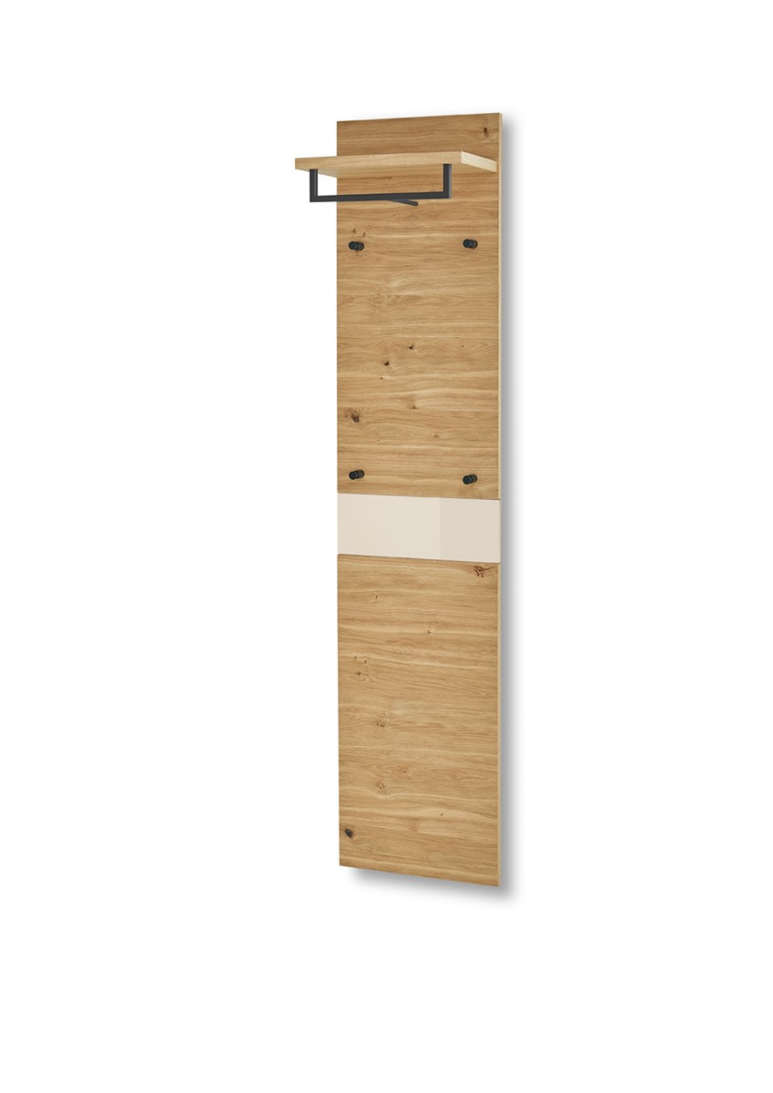 Garderobenpaneel Leona braun Holz Glas