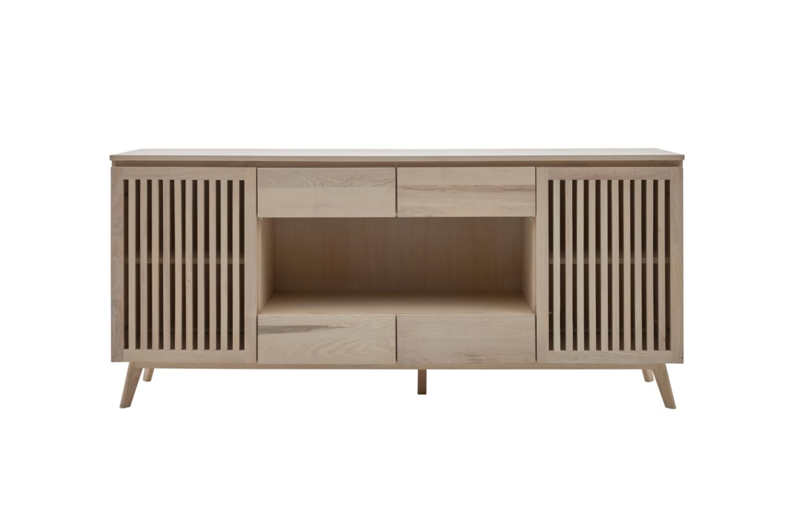 Sideboard Roomio No. 2000 weiß braun Esche